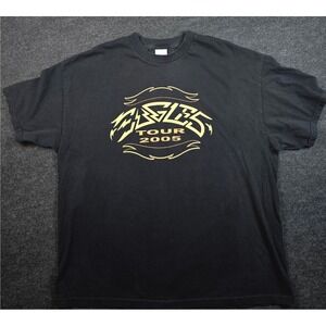 Vtg 2005 Eagles Tour Men's Black Concert Band T-Shirt Classic Rock Size XL
